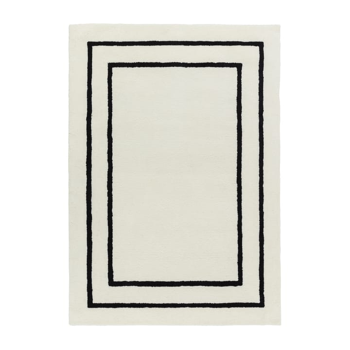 Tapis en laine Borders, Blanc-noir 200x300 cm Scandi Living