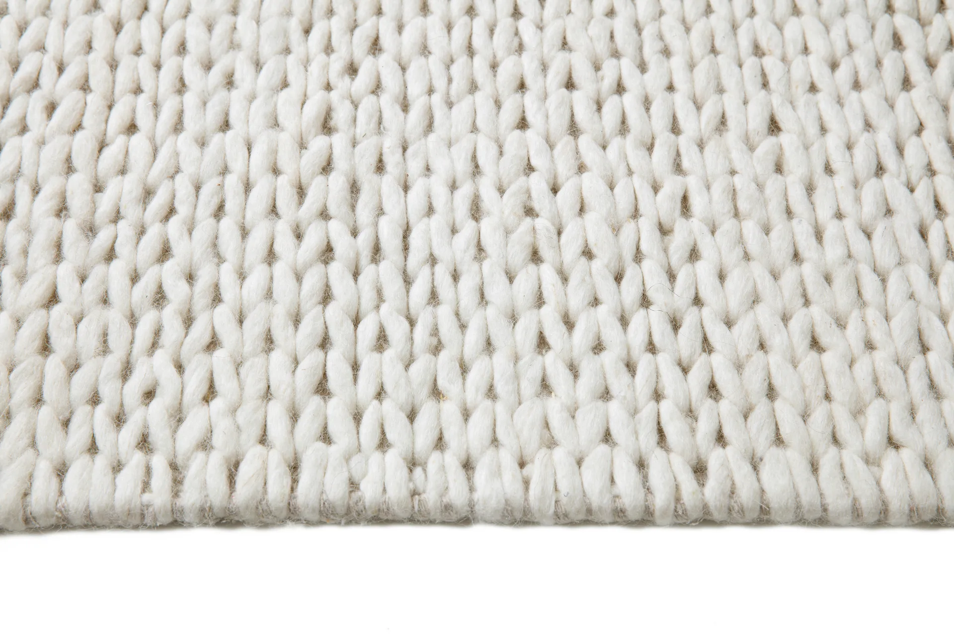 Tapis en laine Braided blanc nature, 200x300 cm Scandi Living