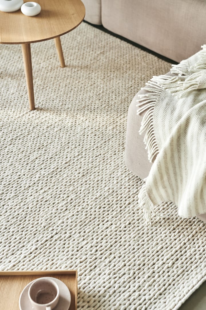 Tapis en laine Braided blanc nature - 200x300 cm - Scandi Living