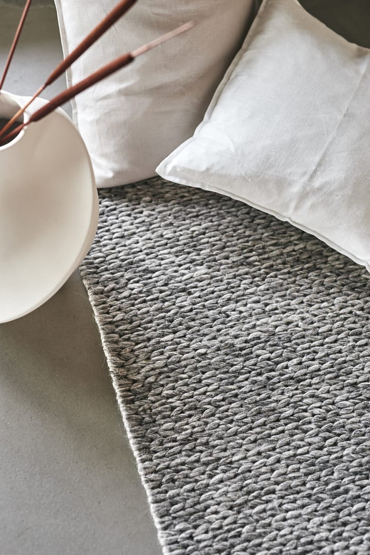 Tapis en laine Braided gris nature, 200x300 cm Scandi Living