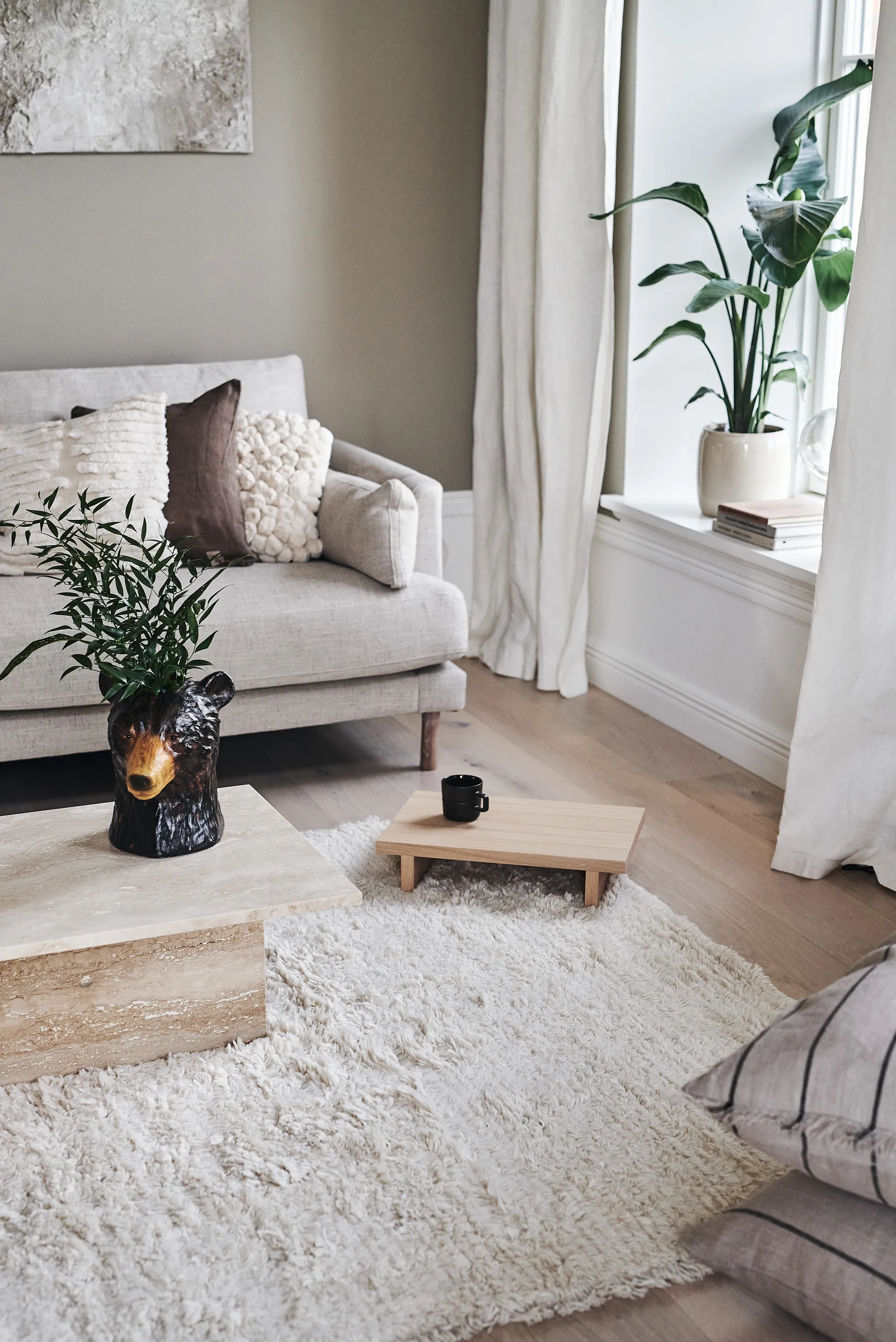 Tapis en laine Cozy blanc nature, 170x240 cm Scandi Living