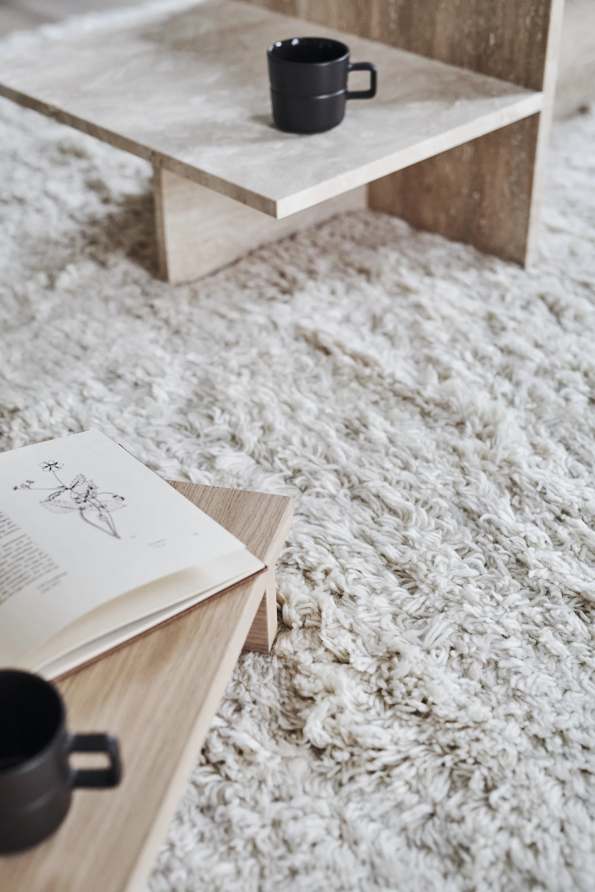 Tapis en laine Cozy blanc nature, 200x300 cm Scandi Living