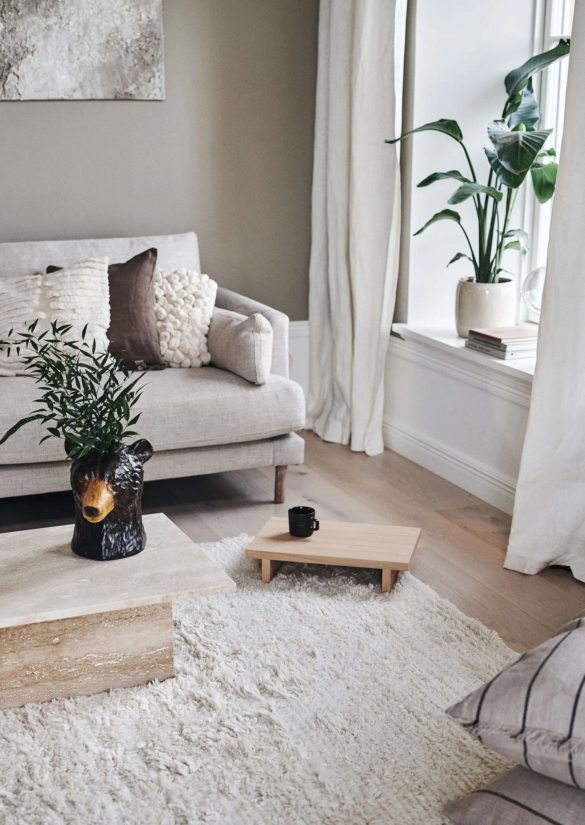Tapis en laine Cozy blanc nature, 200x300 cm Scandi Living