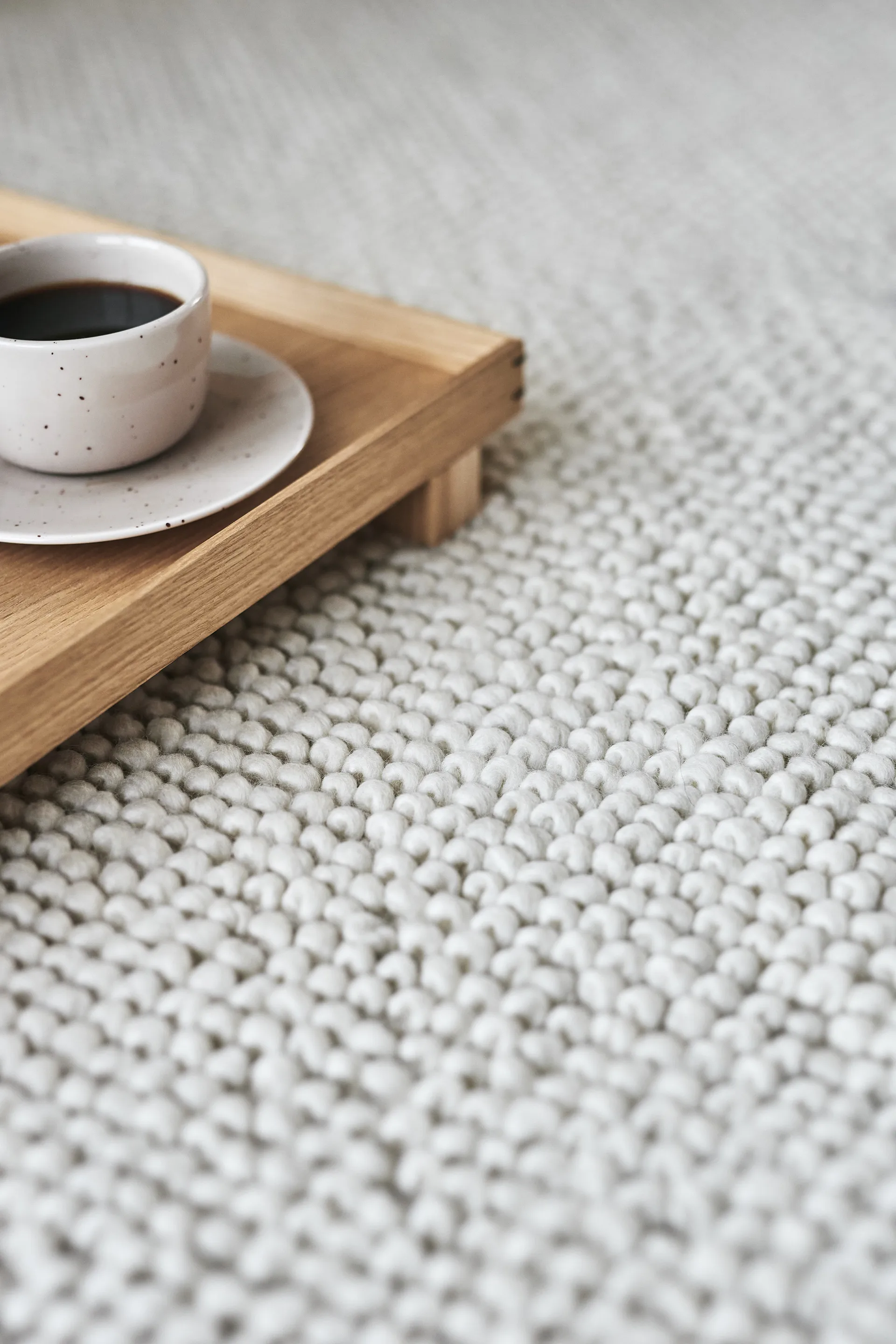 Tapis en laine Flock blanc nature, 170x240 cm Scandi Living