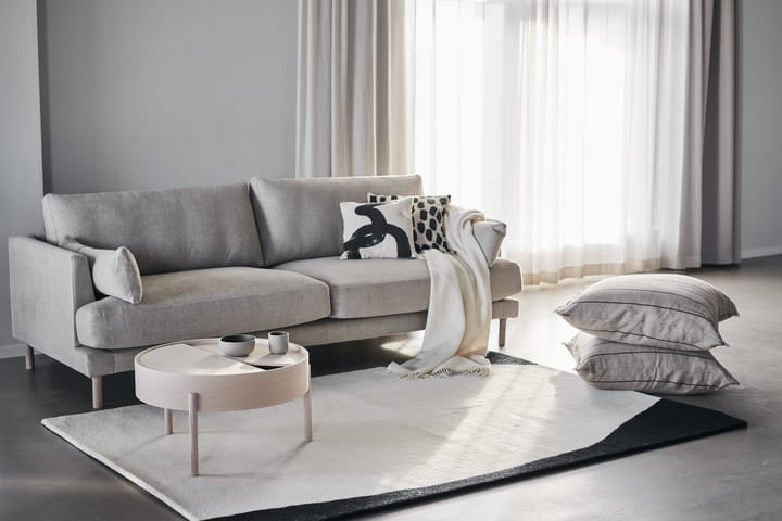 Tapis en laine Flow blanc-noir, 170x240 cm Scandi Living
