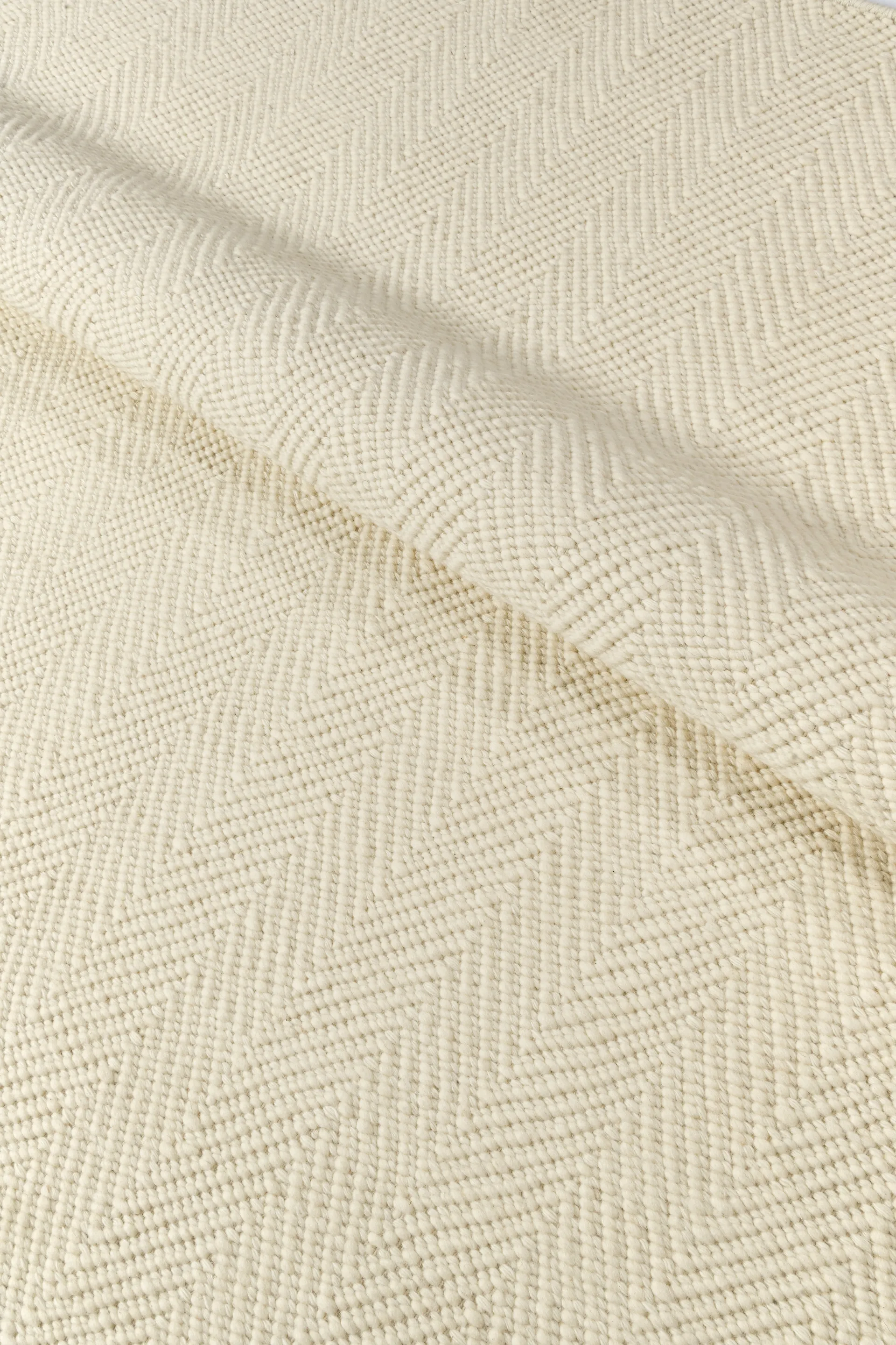 Tapis en laine Furrow blanc nature, 80x240 cm Scandi Living