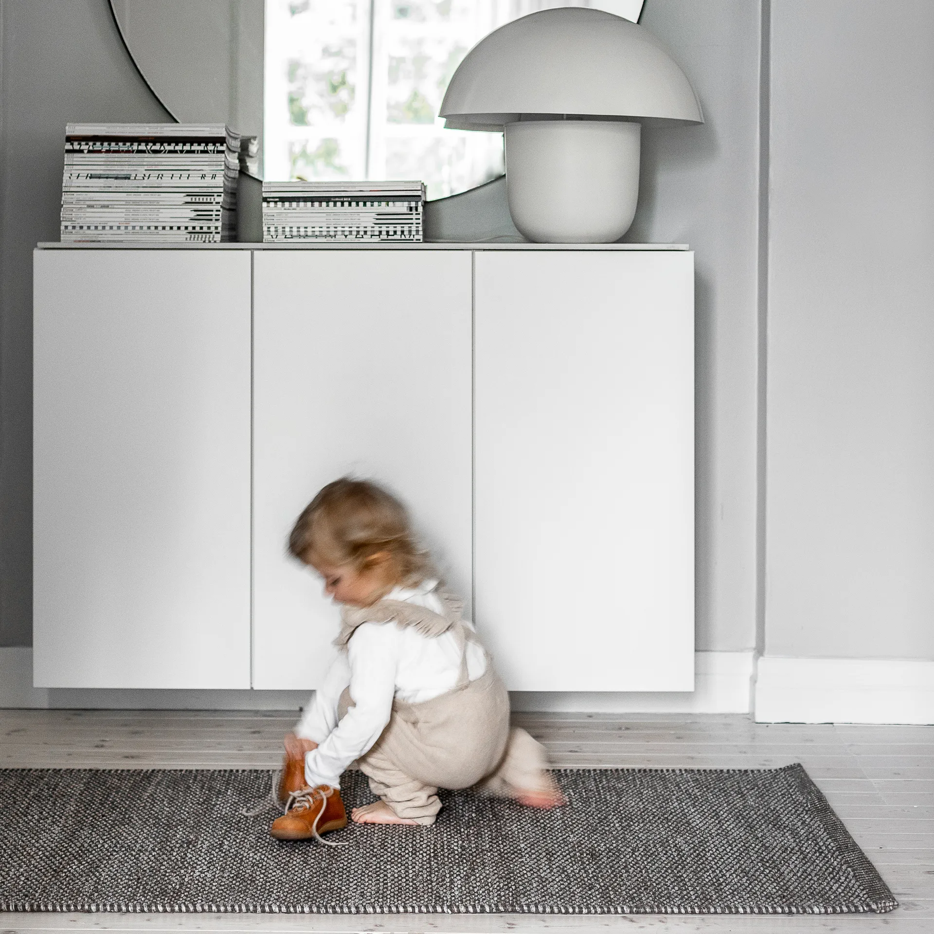 Tapis en laine Lea gris nature, 80 x 240cm Scandi Living