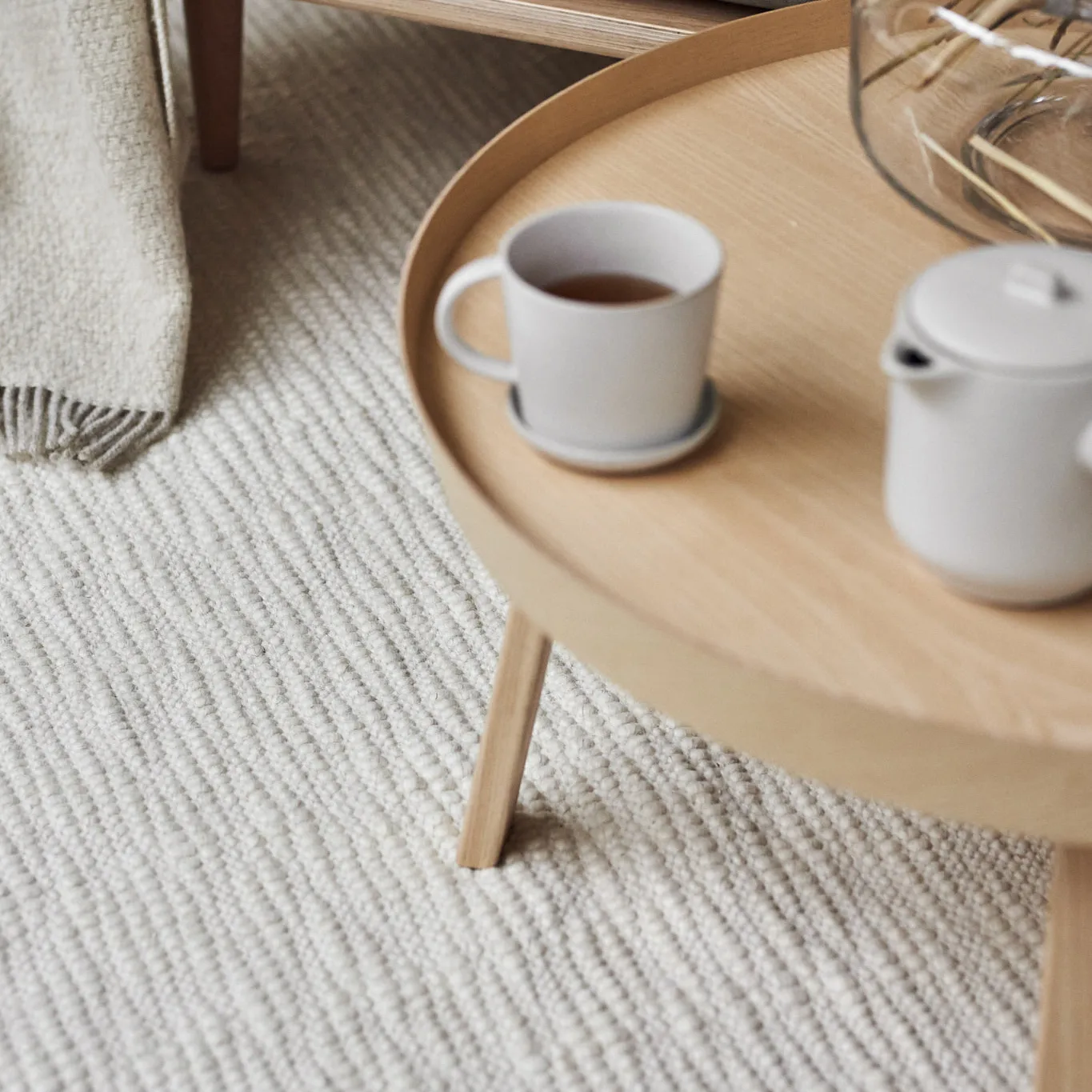 Tapis en laine Pebble blanc, 170x240 cm Scandi Living