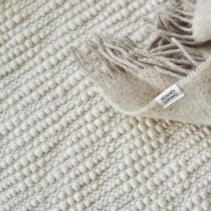 Tapis en laine Pebble blanc, 80x240 cm Scandi Living