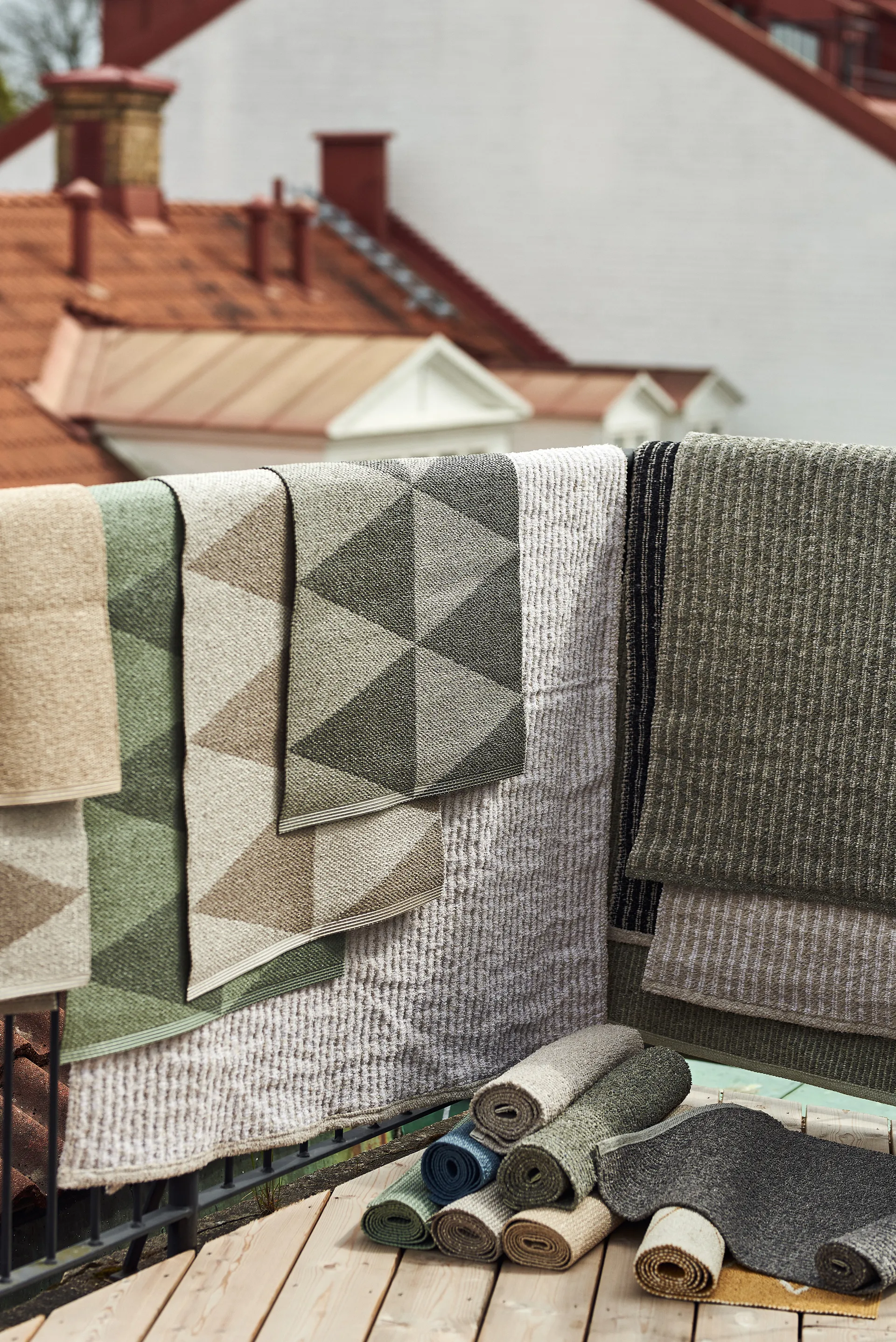 Tapis en plastique Rime vert, 70x200cm Scandi Living