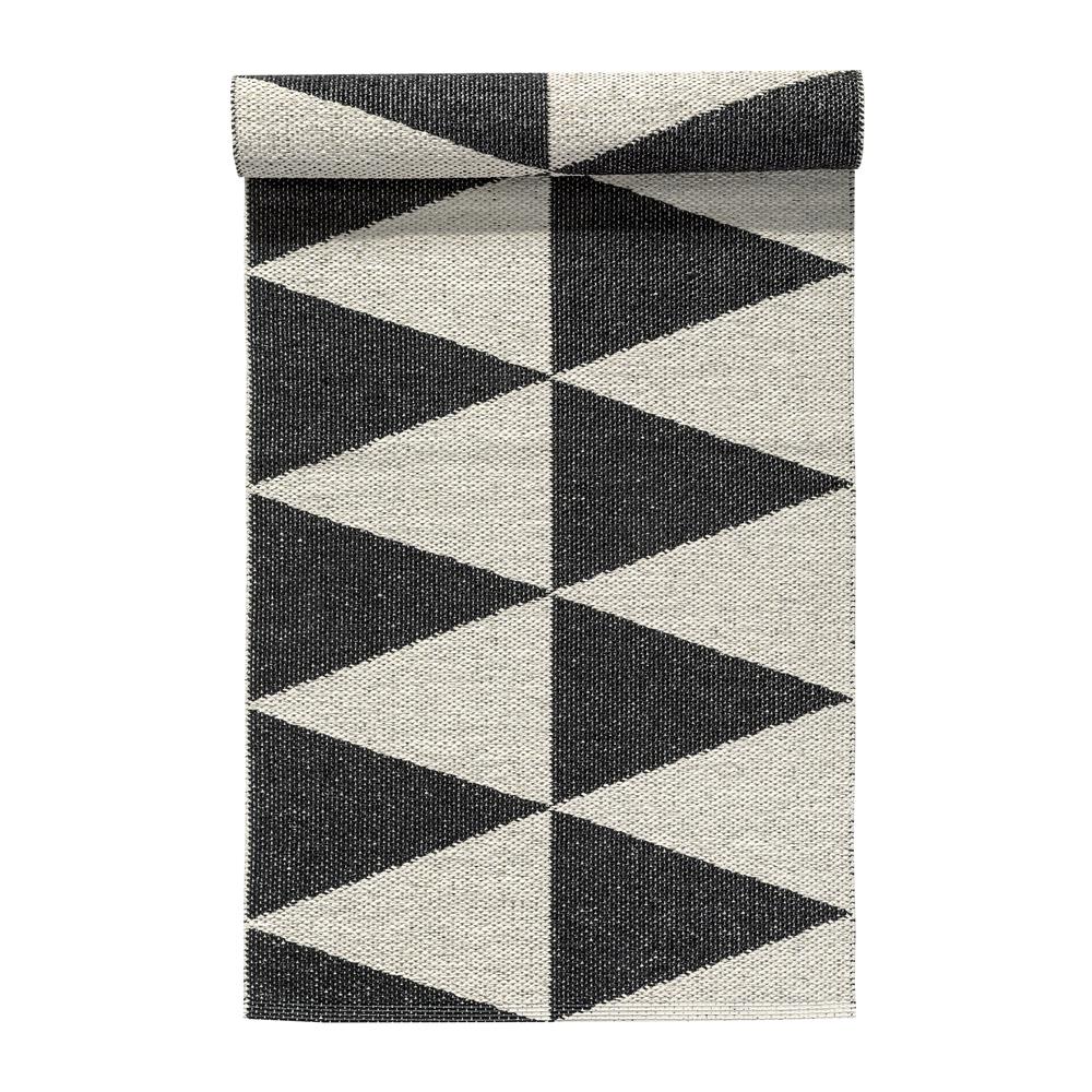 Scandi Living Tapis Rime noir 70x200 cm | Design Scandinave | Tapis en plastique | Noir