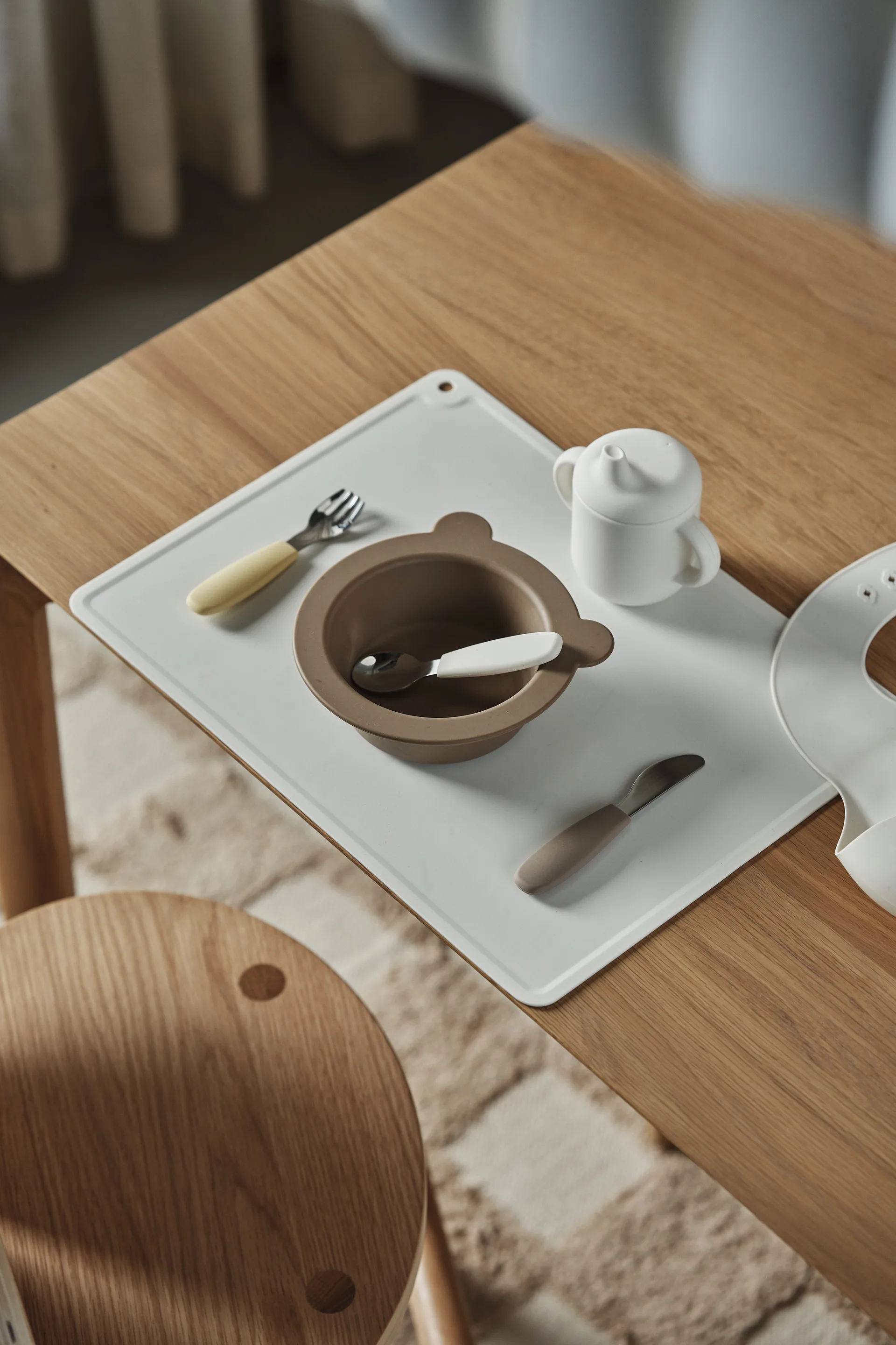 Tasse à bec en silicone Elvie 180 ml, Vanille Scandi Living