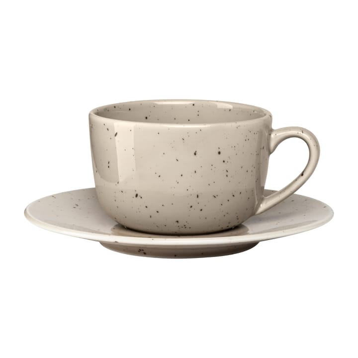 Tasse avec soucoupe Freckle 26 cl - Beige - Scandi Living