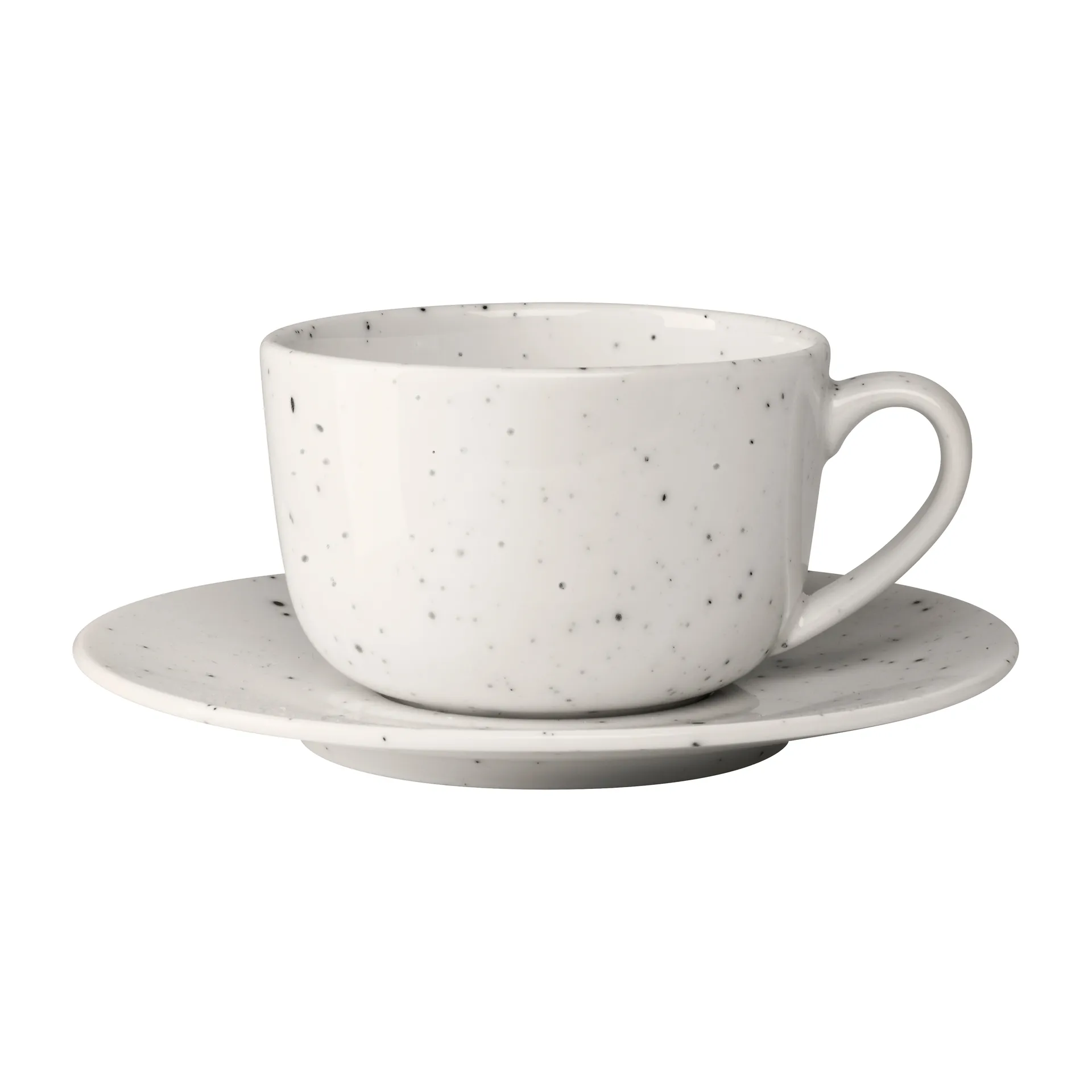 Tasse avec soucoupe Freckle 26 cl, Blanc Scandi Living