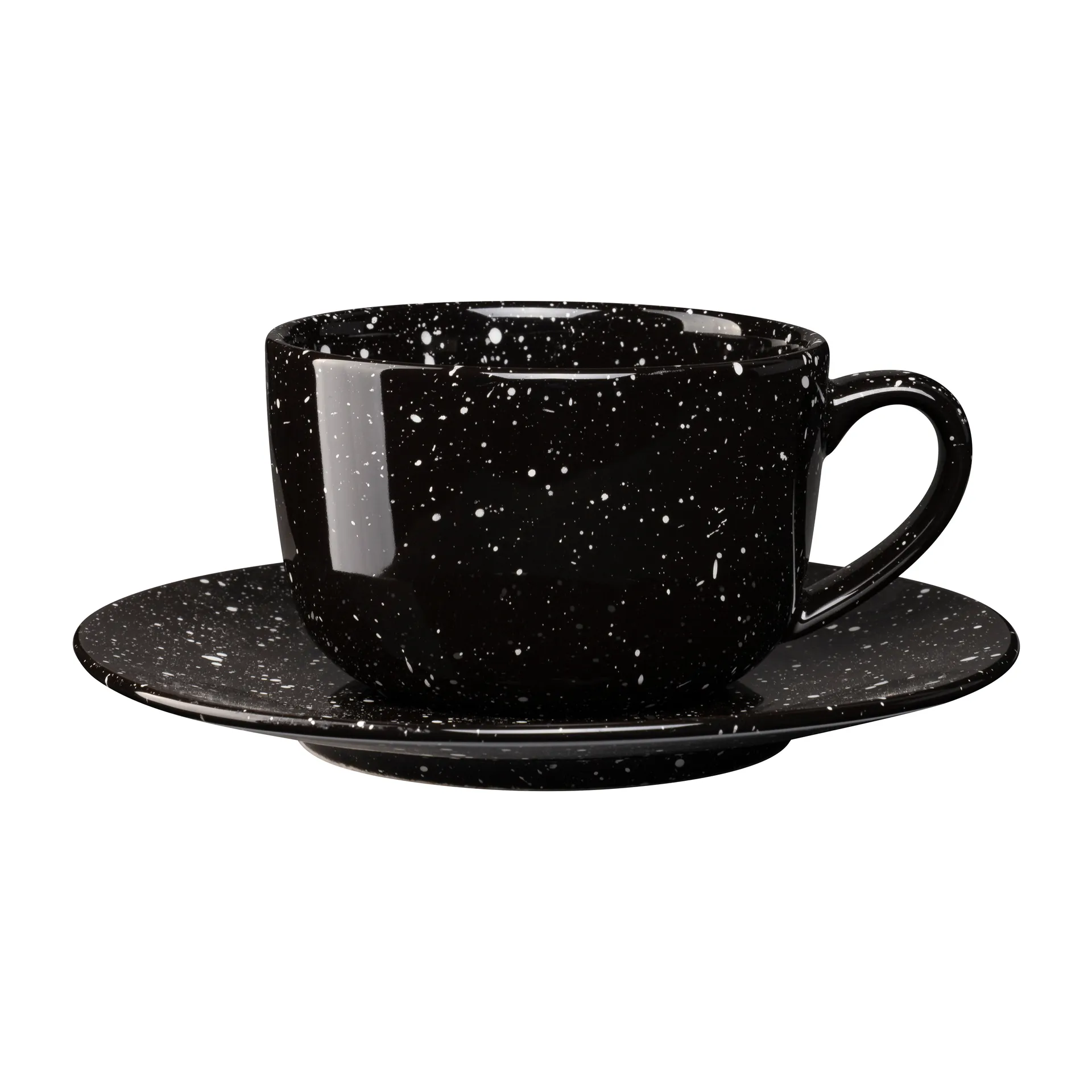 Tasse avec soucoupe Freckle 26 cl, Noir Scandi Living