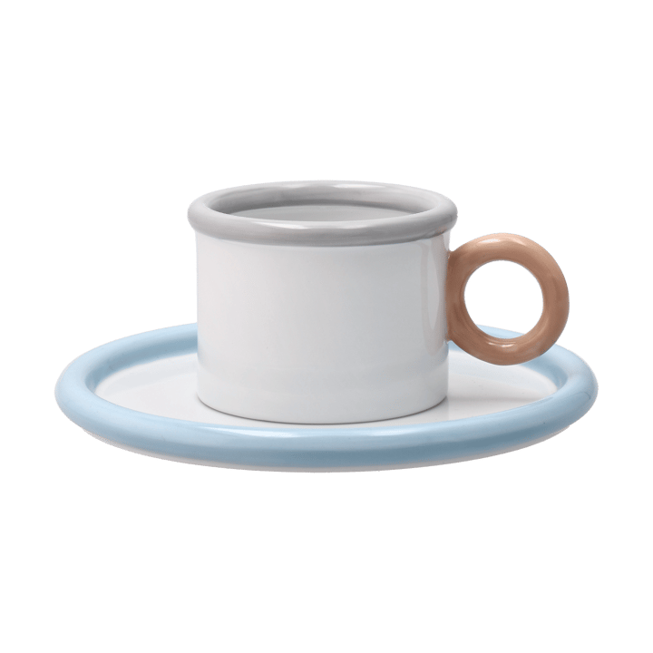 Tasse Chunky avec soucoupe - Bleu-gris - Scandi Living