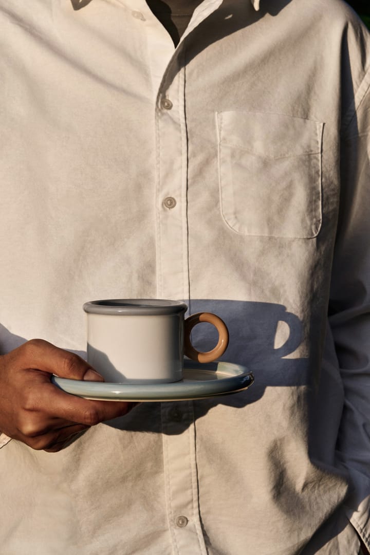 Tasse Chunky avec soucoupe, Bleu-gris Scandi Living