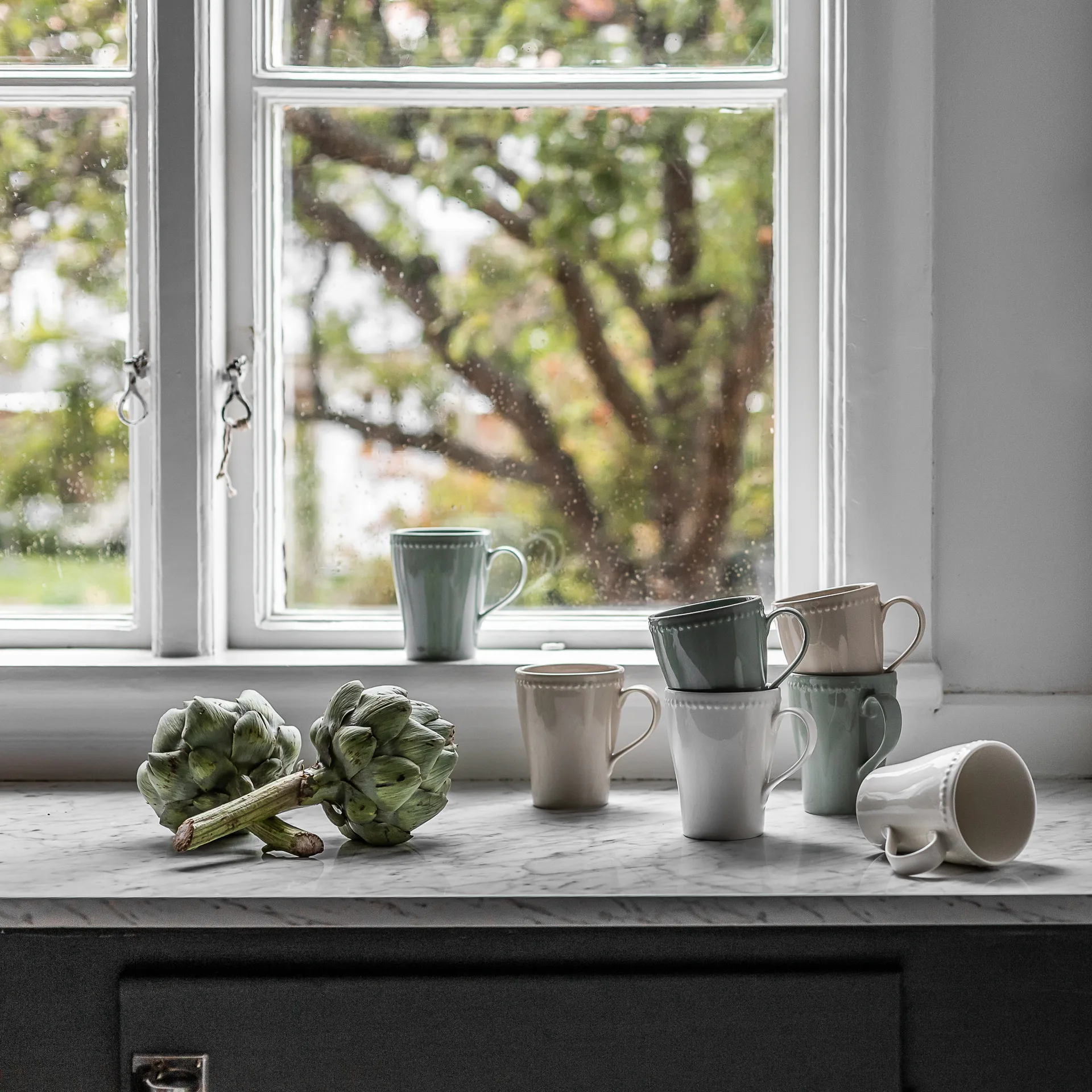 Tasse Dots 35cl Lot de 4, Blanc cassé Scandi Living