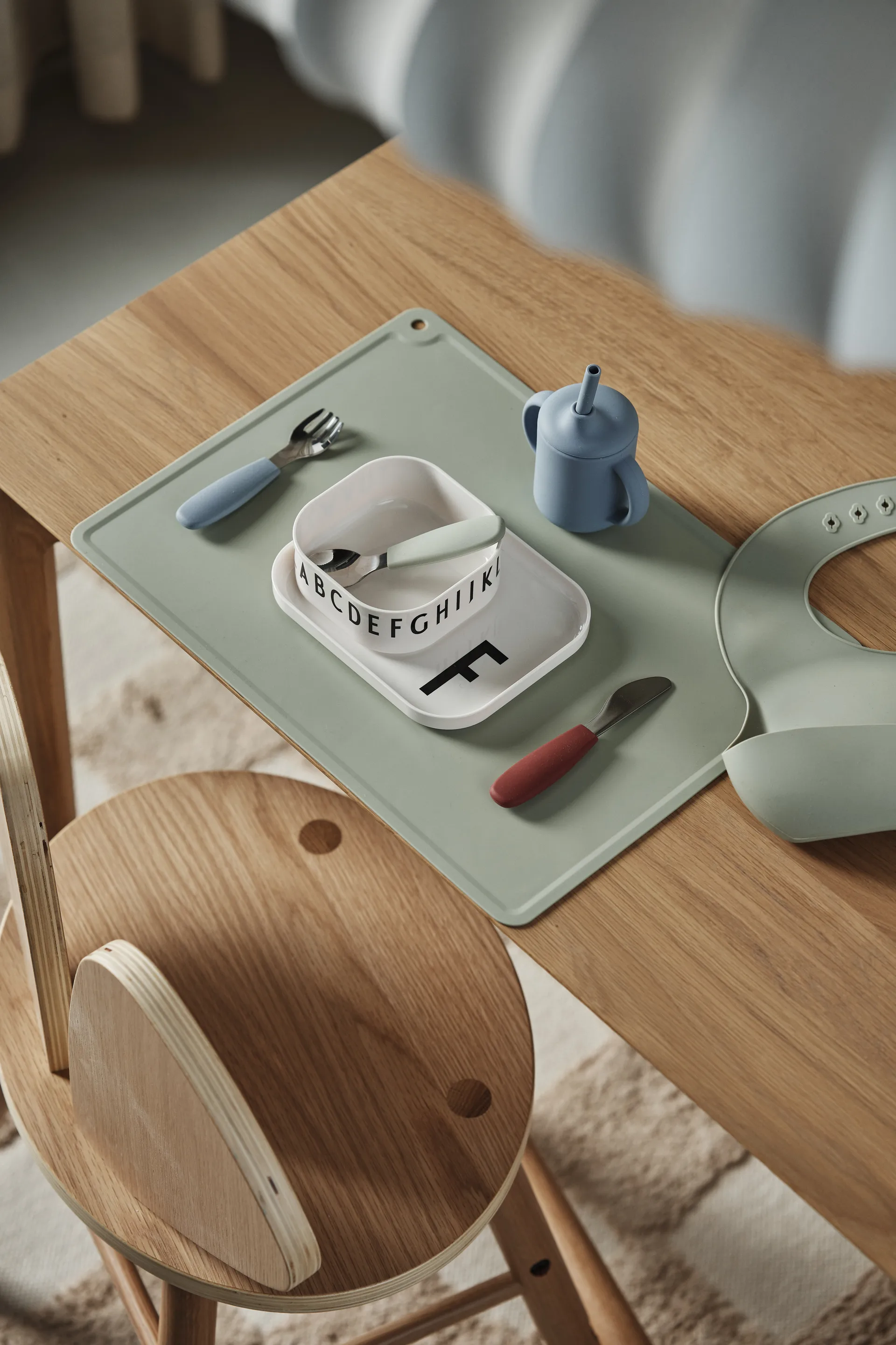 Tasse Idun avec paille en silicone 120 ml, Bleu Scandi Living