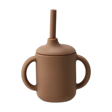Tasse Idun avec paille en silicone 120 ml - Noisette - Scandi Living