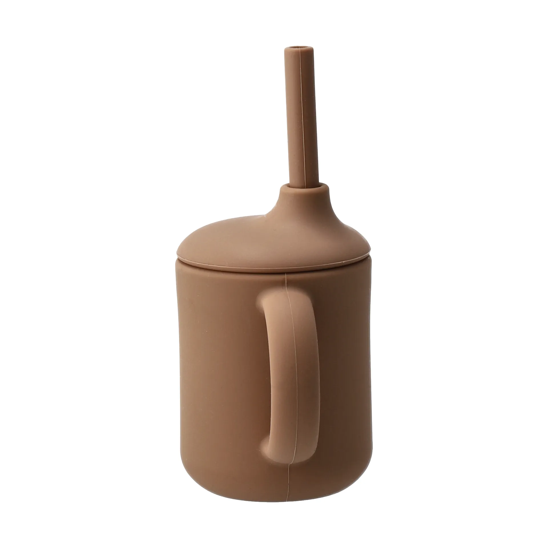 Tasse Idun avec paille en silicone 120 ml, Noisette Scandi Living