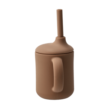 Tasse Idun avec paille en silicone 120 ml - Noisette - Scandi Living