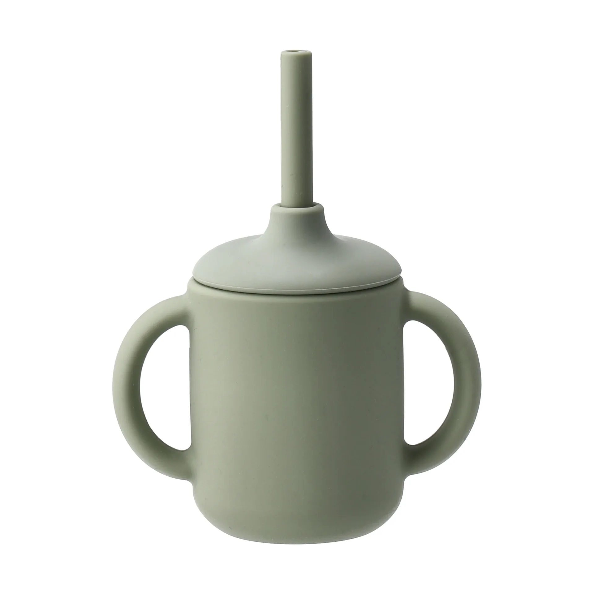 Tasse Idun avec paille en silicone 120 ml, Vert Scandi Living