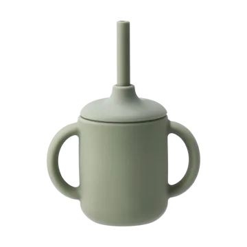Tasse Idun avec paille en silicone 120 ml - Vert - Scandi Living