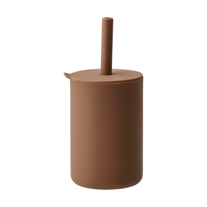 Tasse Vega avec paille en silicone - Noisette - Scandi Living