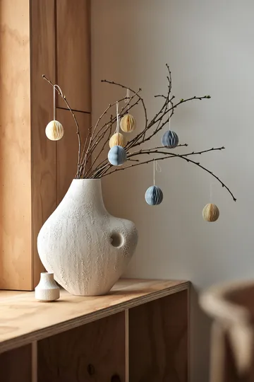 Œufs en papier Brooding 7 cm lot de 6 - Blanc - Scandi Living
