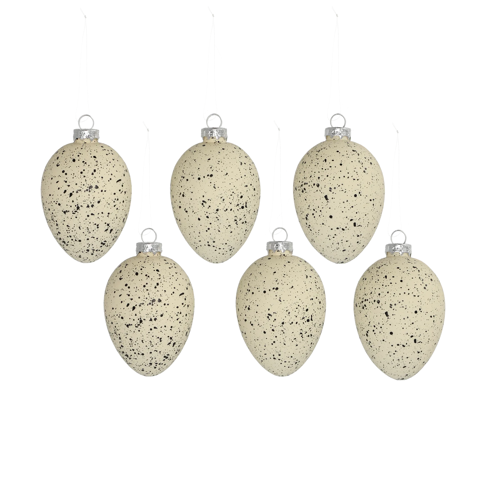 Œufs en verre Brooding 8 cm lot de 6, Beige Scandi Living