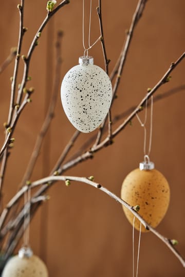 Œufs en verre Brooding 8 cm lot de 6 - Blanc - Scandi Living