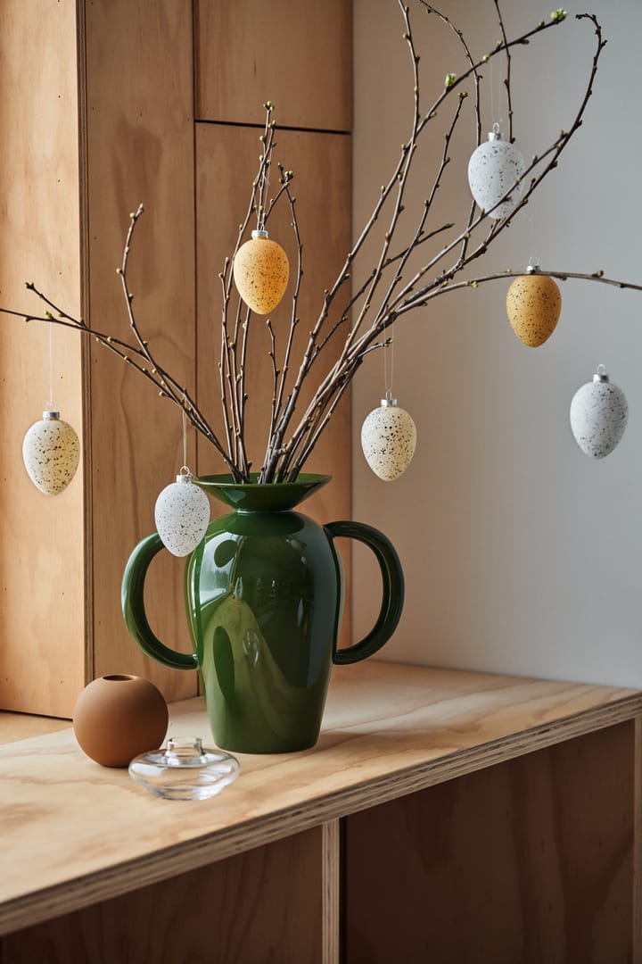Œufs en verre Brooding 8 cm lot de 6, Jaune Scandi Living