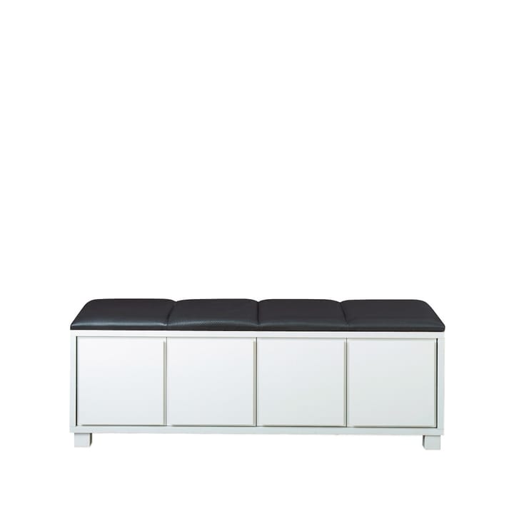 Banc 6 - cuir noir, structure blanche - Scherlin