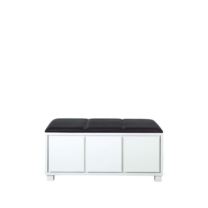 Banc 6 - cuir noir, structure blanche - Scherlin