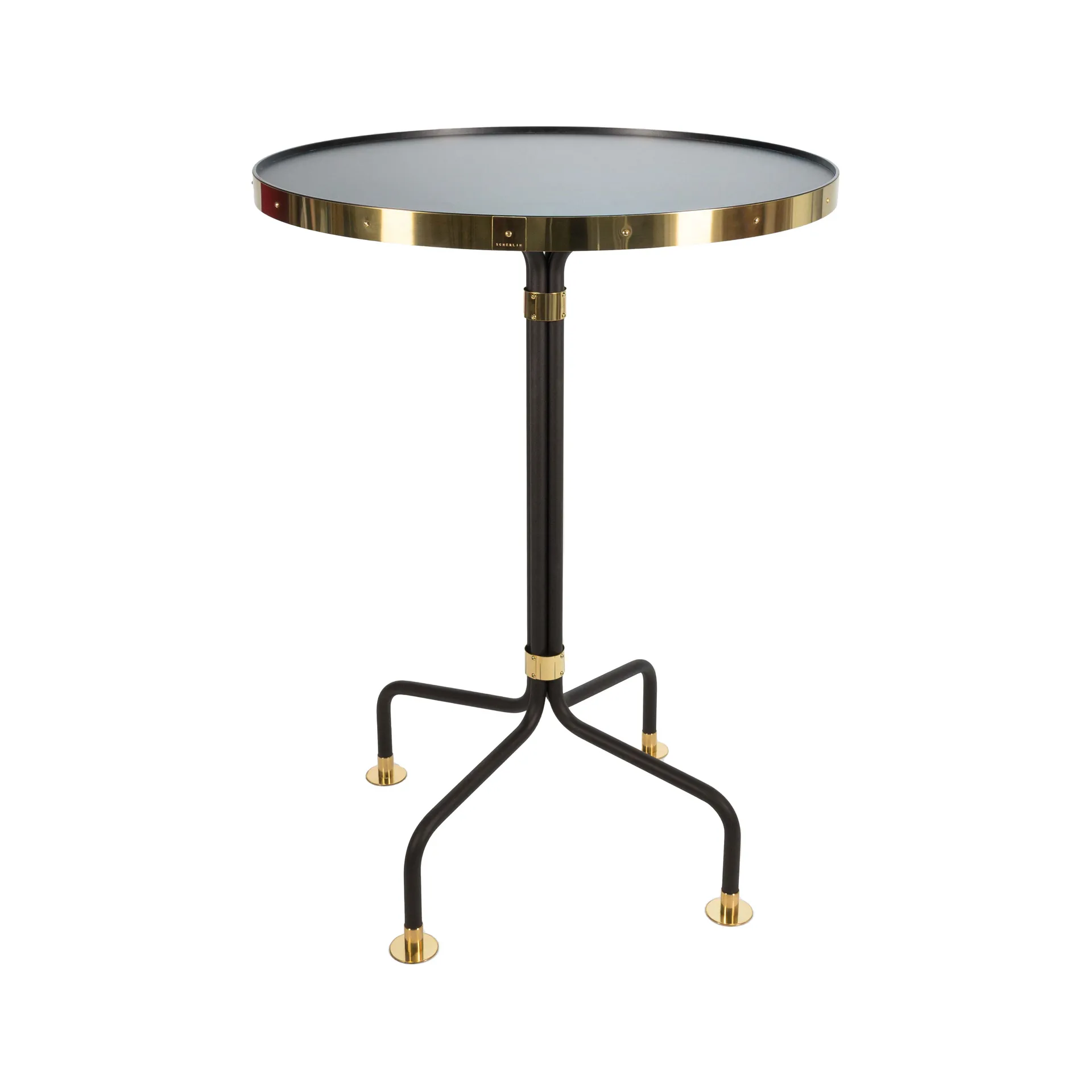 Table d'appoint 12, noir, laiton Scherlin