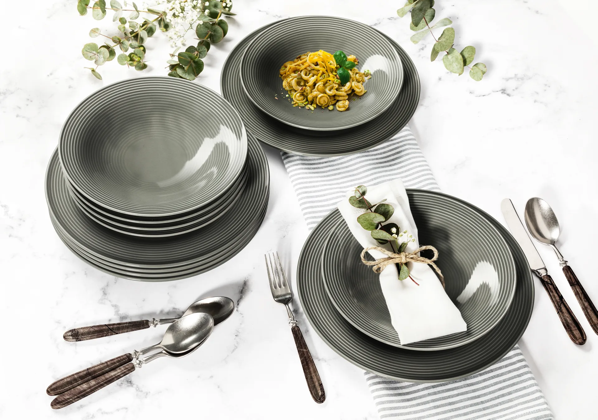 Service de table Beat 12 pièces, Gris perle Seltmann Weiden