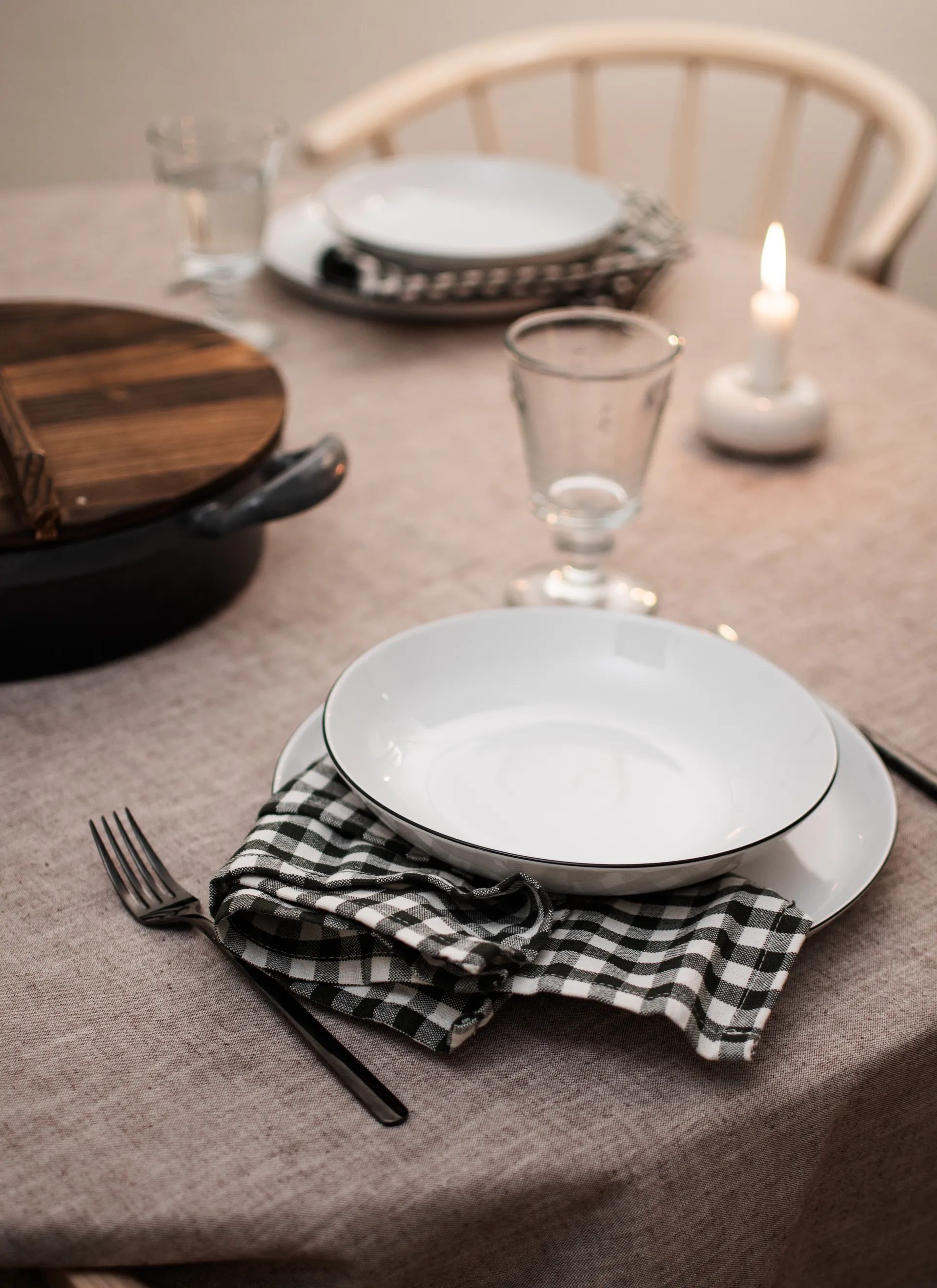 Service de table Lido black line 12 pièces, Blanc à bordure noire Seltmann Weiden