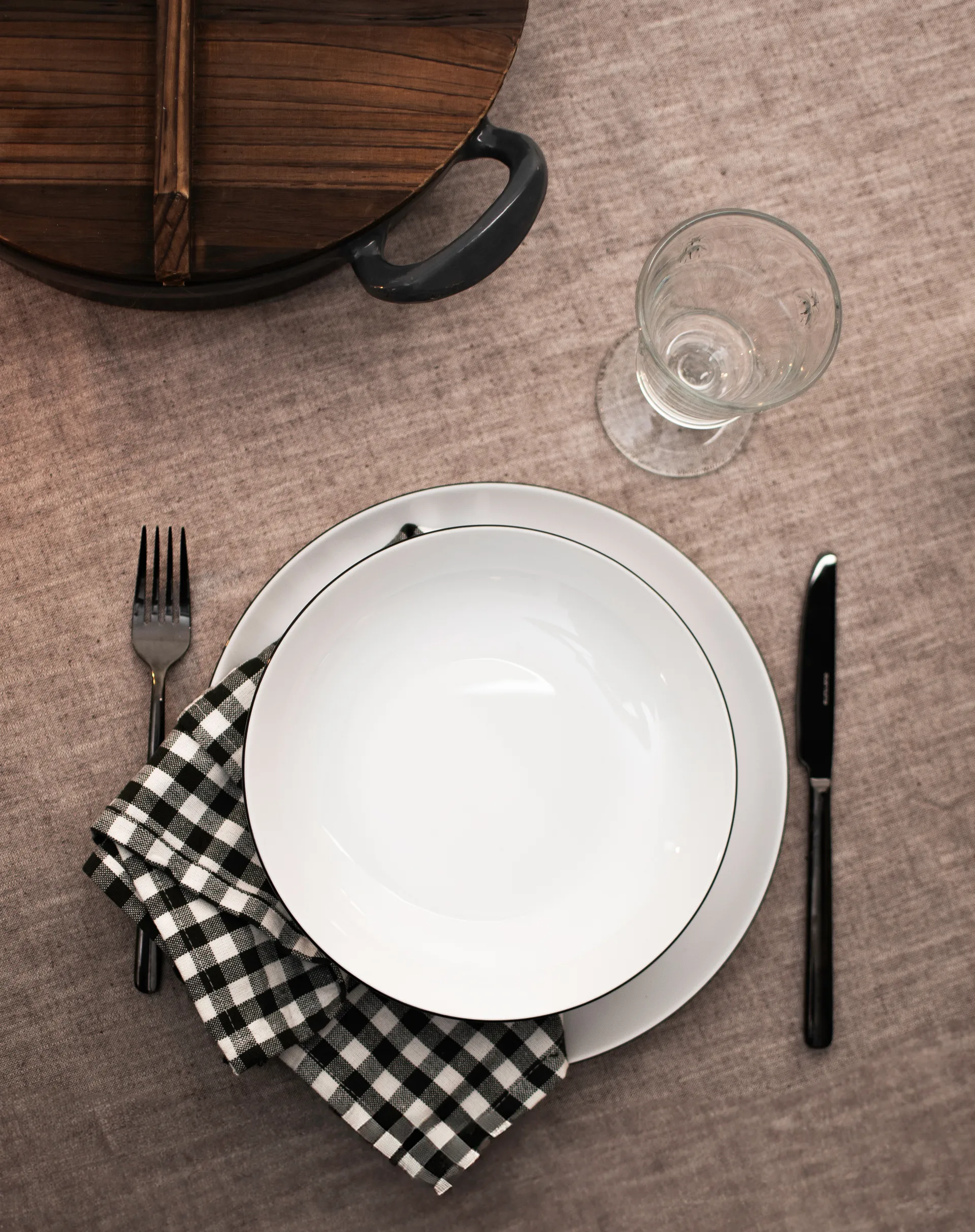 Service de table Lido black line 12 pièces, Blanc à bordure noire Seltmann Weiden