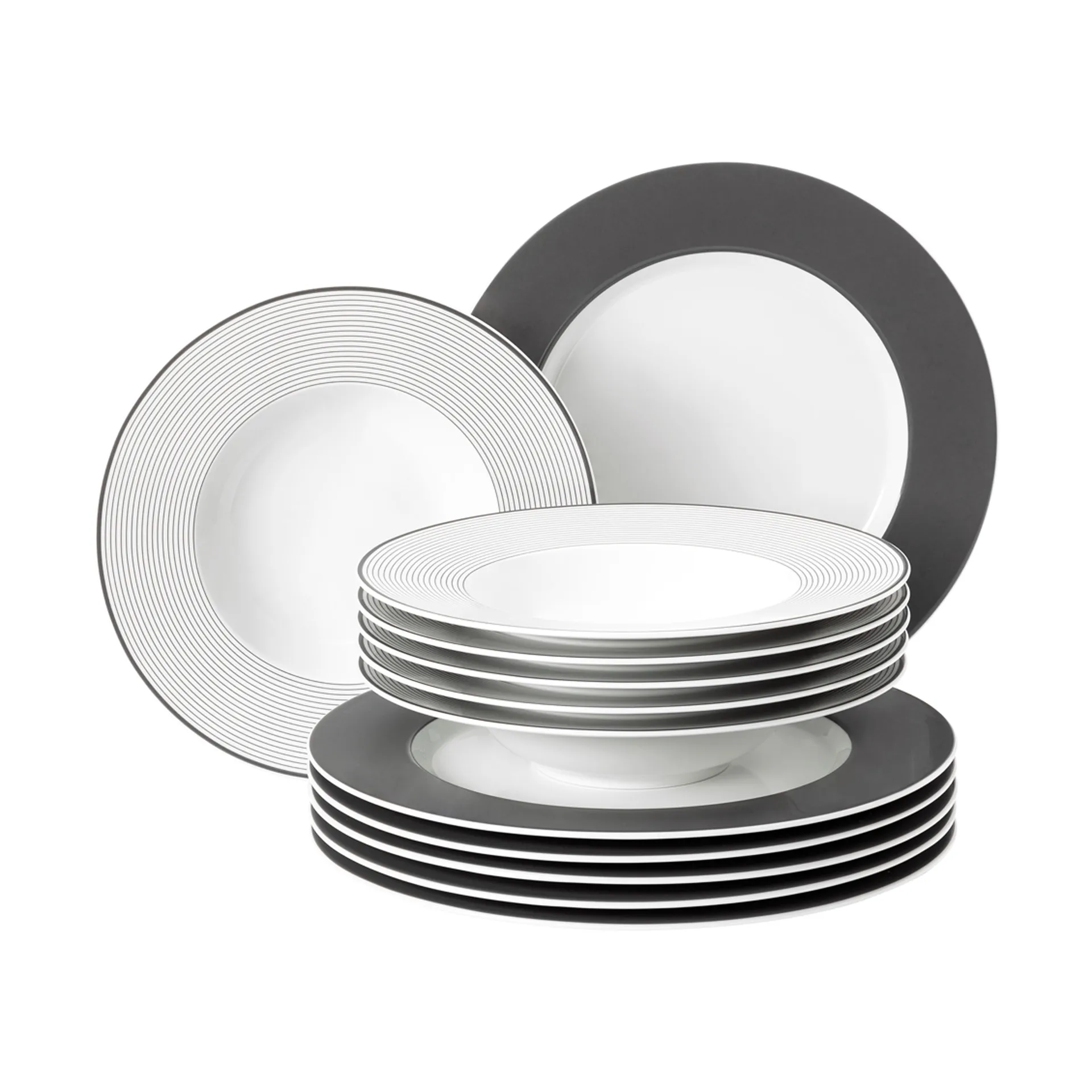 Service de table No Limits 12 pièces, Anthracite Seltmann Weiden