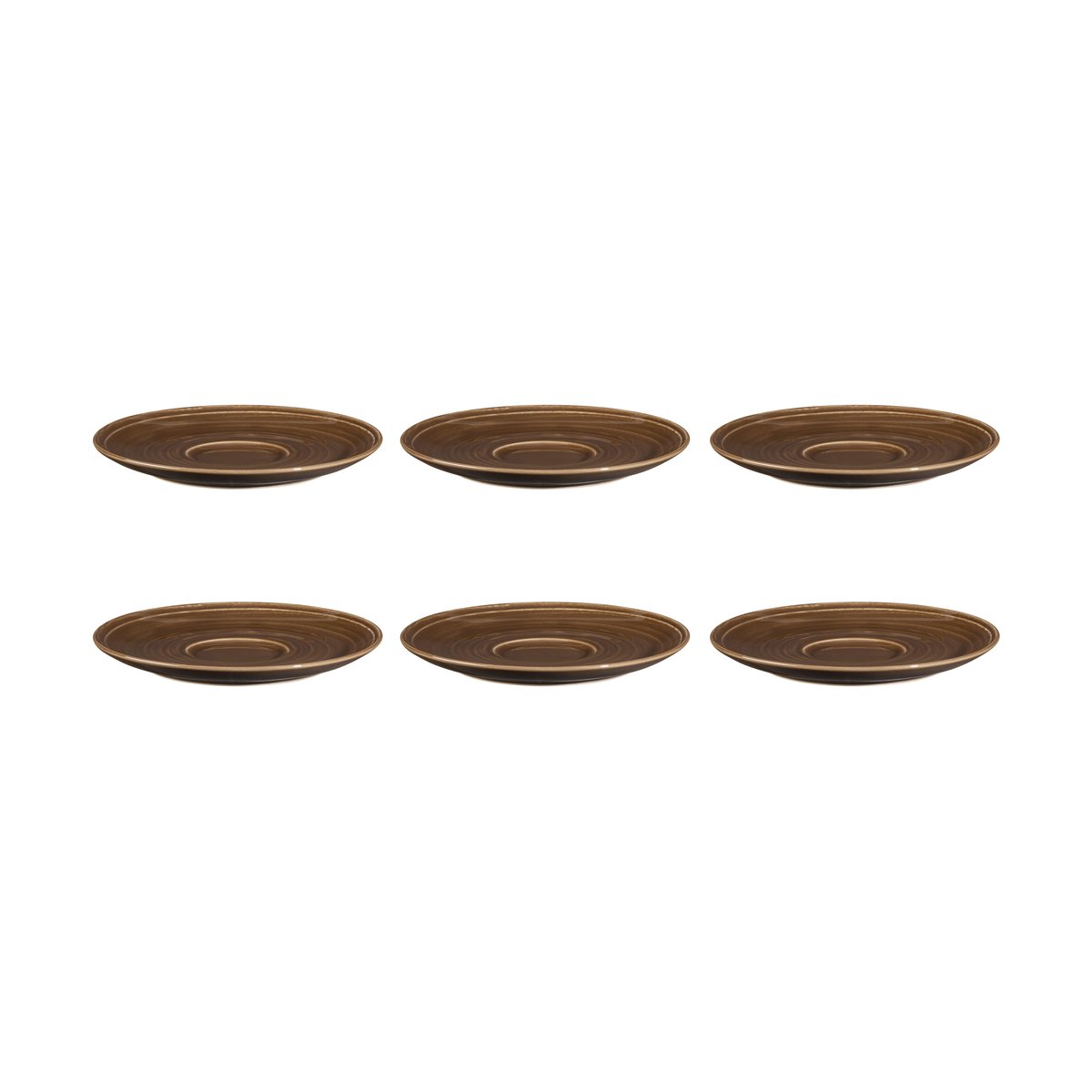 seltmann weiden soucoupe à café terra ø 16,1 cm, lot de 6 earth brown