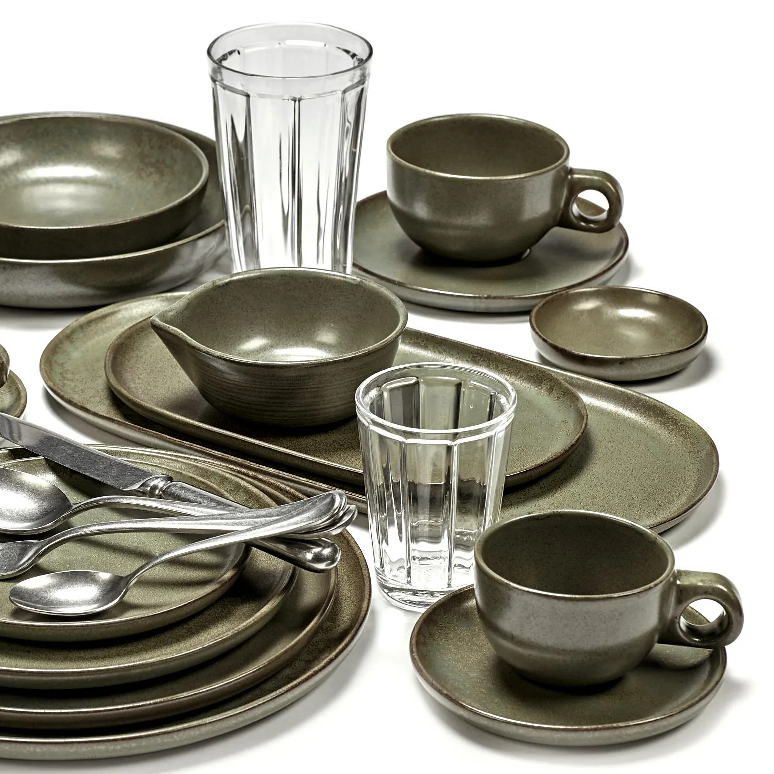 Assiette à tapas Surface 17x35,5 cm, Camogreen Serax