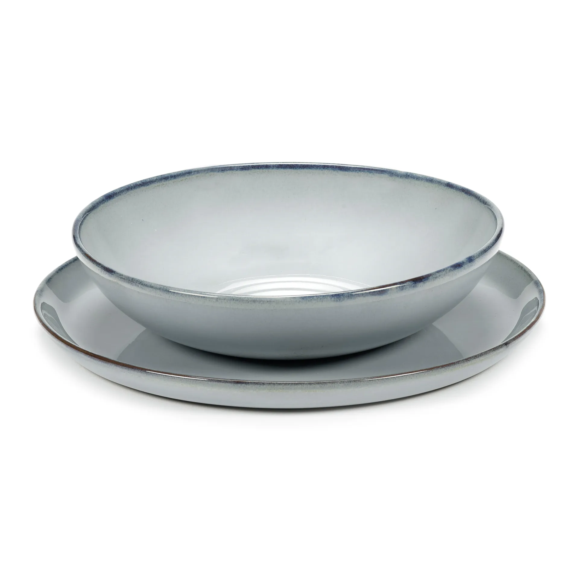 Assiette creuse Pure Blue Glazed Ø19,5 cm, Bleu Serax
