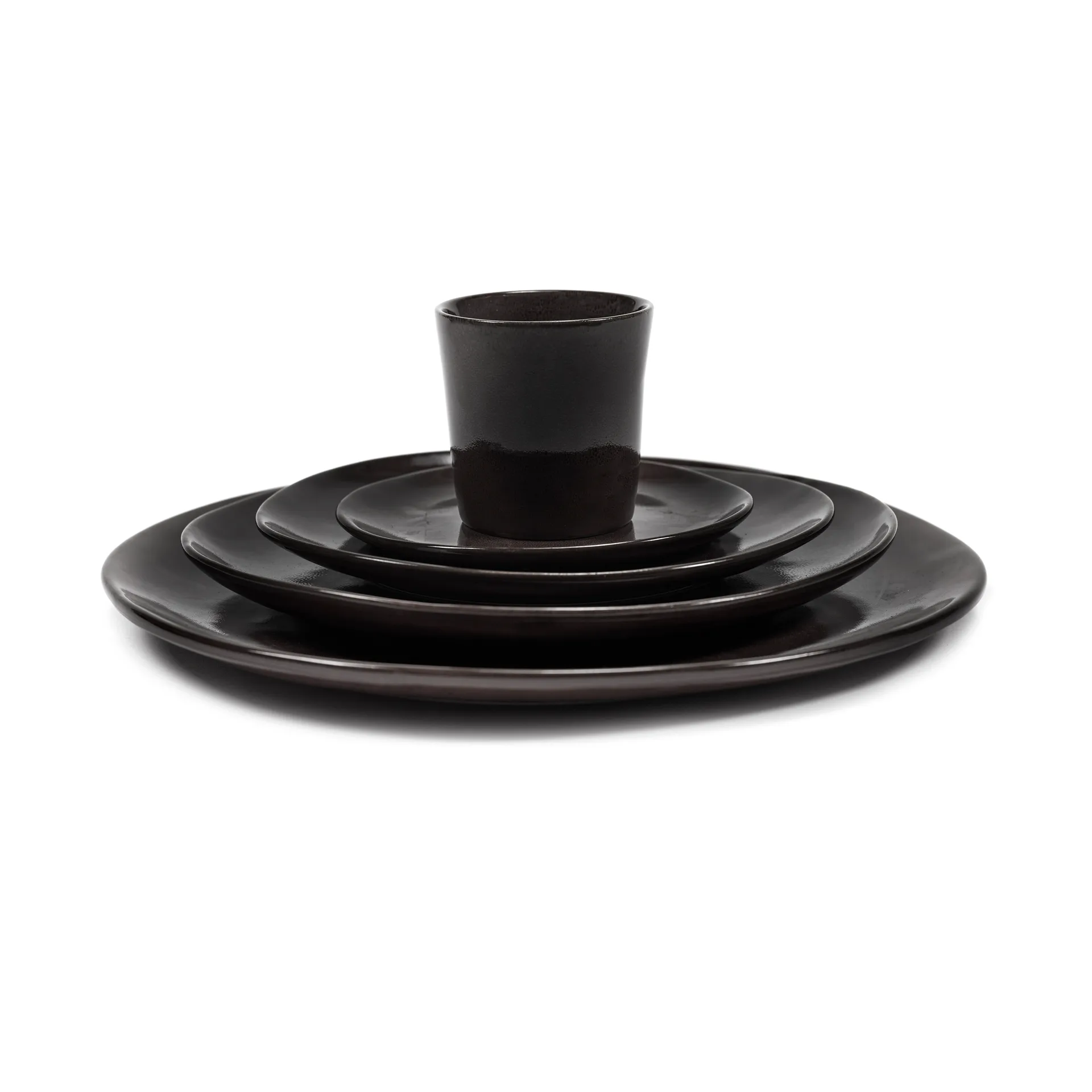 Assiette La Mère XL Ø27 cm lot de 2, Dark brown Serax