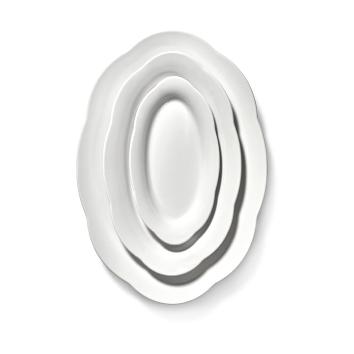 Assiette ovale creuse Silhouette L 21x30 cm, Blanc Serax