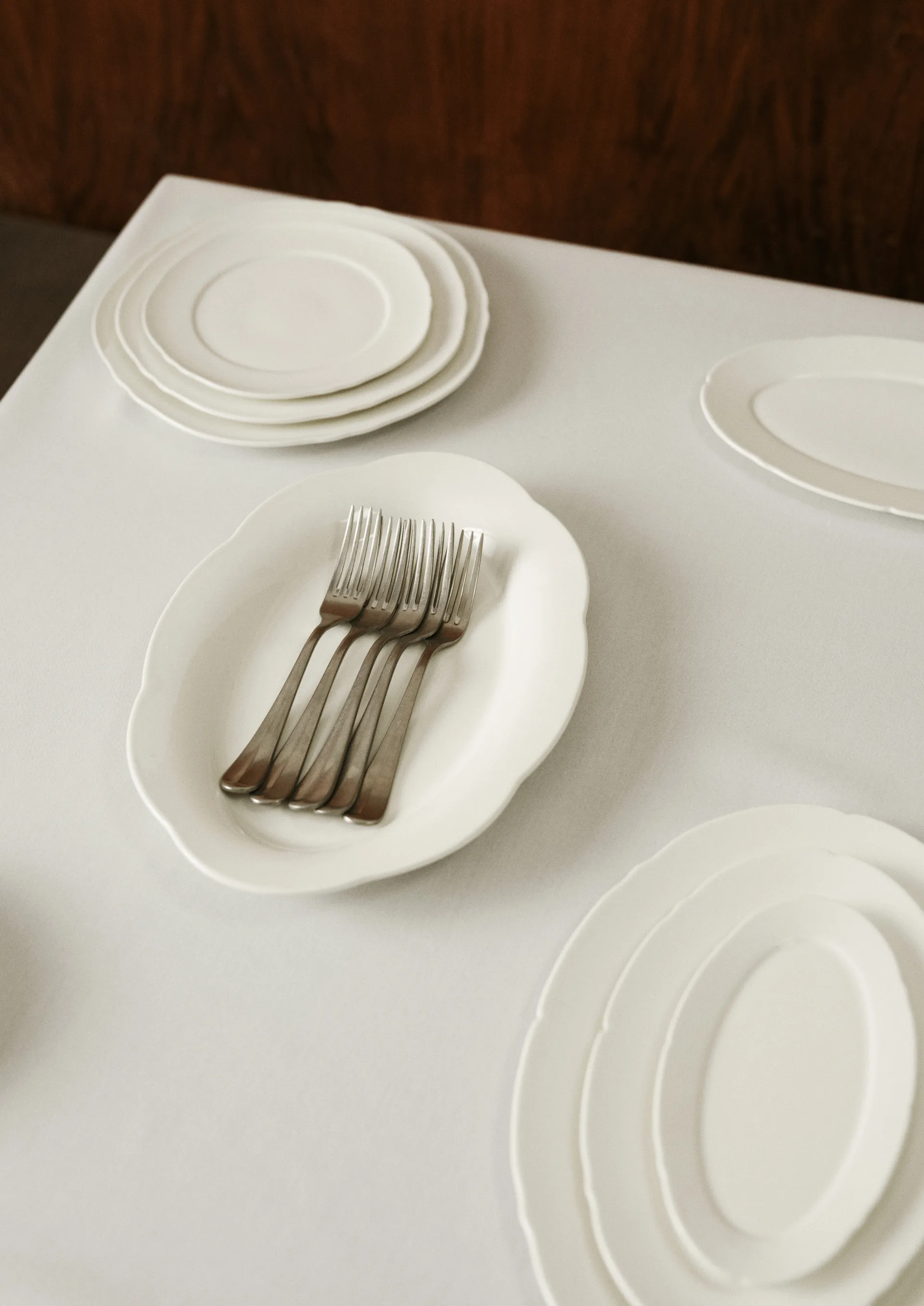 Assiette ovale creuse Silhouette L 21x30 cm lot de 2, Blanc Serax