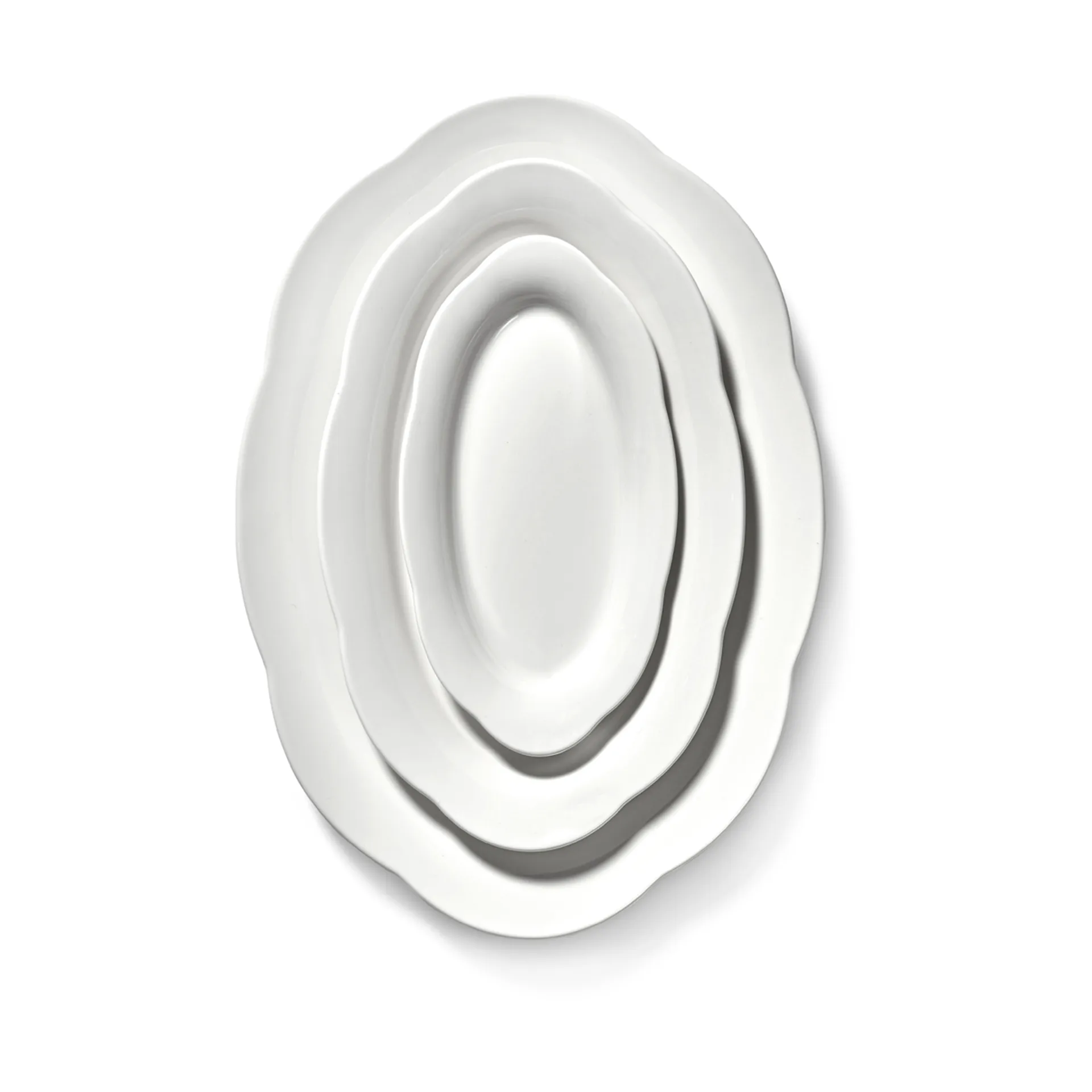Assiette ovale creuse Silhouette L 21x30 cm lot de 2, Blanc Serax