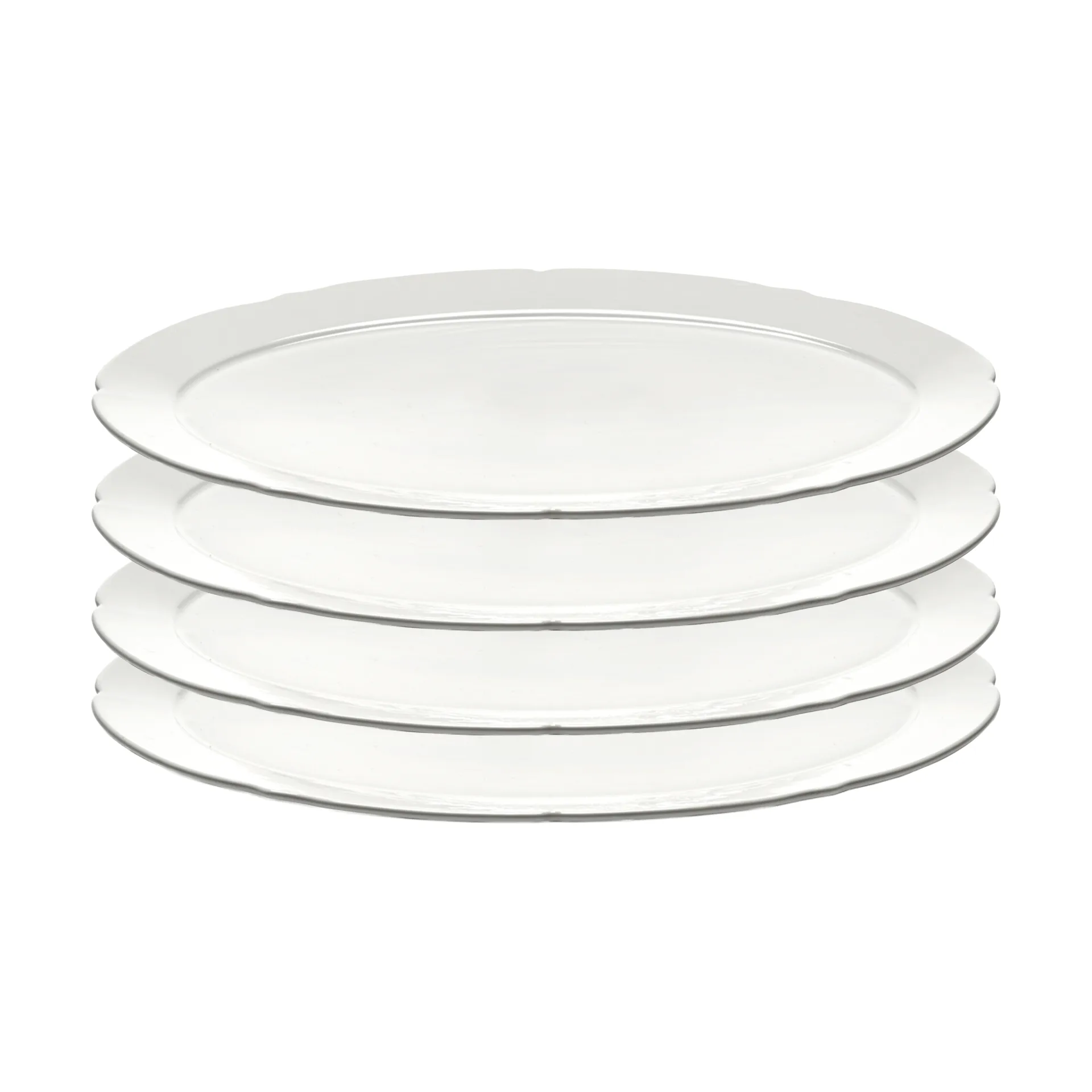Assiette ovale Silhouette L 21x30 cm lot de 4, Blanc Serax
