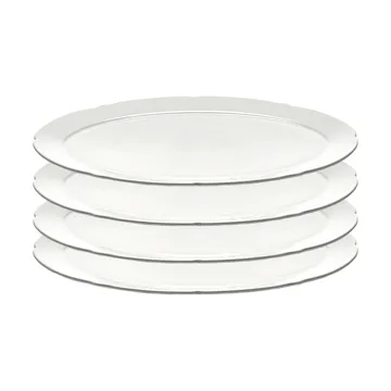 Assiette ovale Silhouette L 21x30 cm lot de 4 - Blanc - Serax