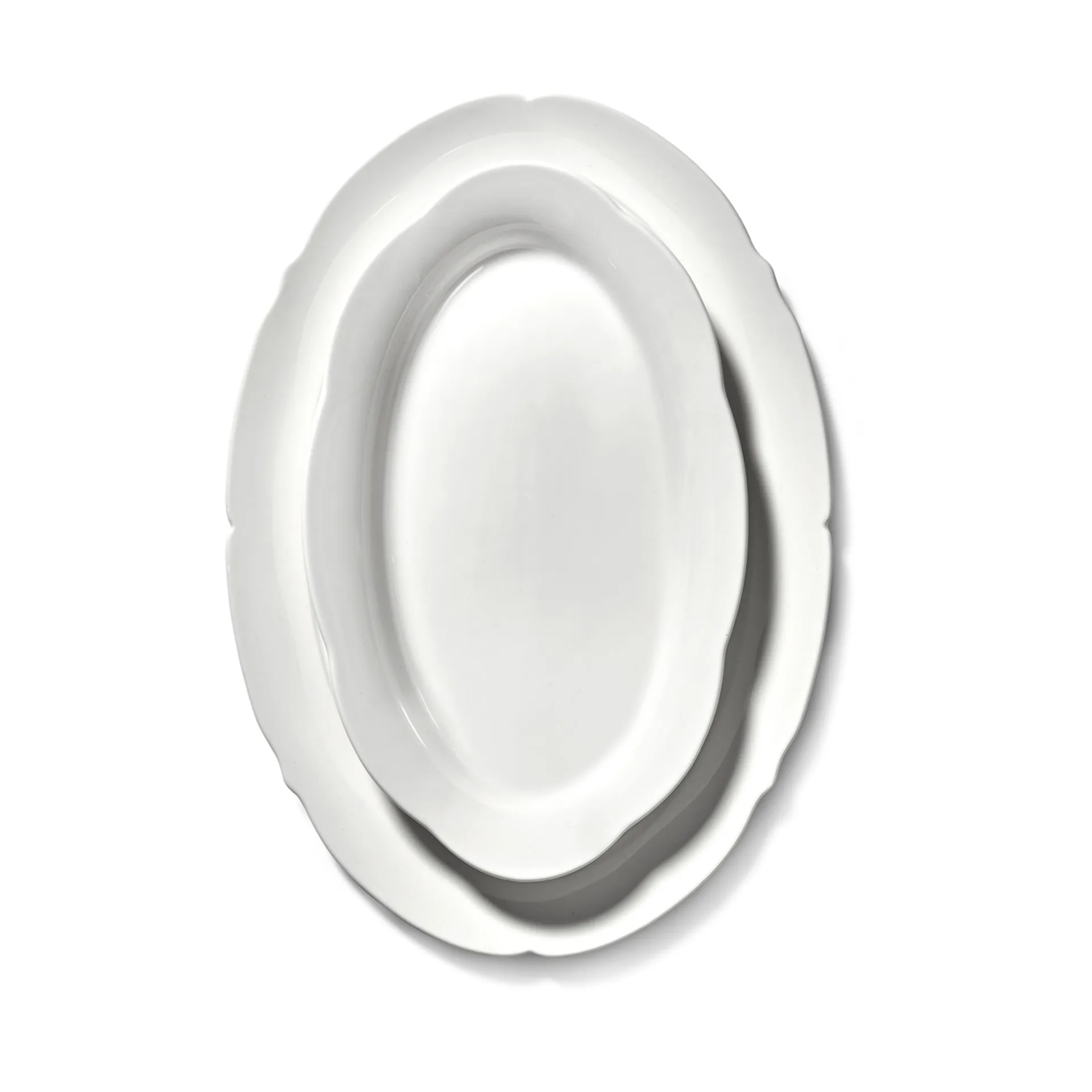 Assiette ovale Silhouette L 21x30 cm lot de 4, Blanc Serax